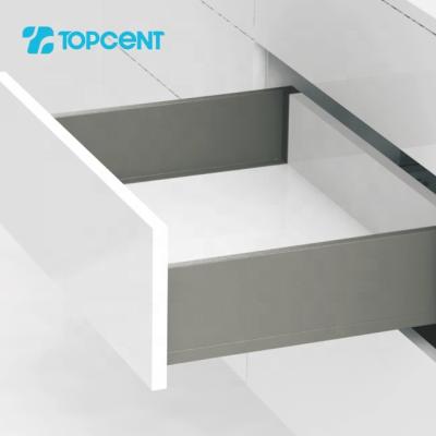 China Topcent Modern Gray Slim Metal Tandom Box Drawer Box Kitchen Soft Closing Slide for sale