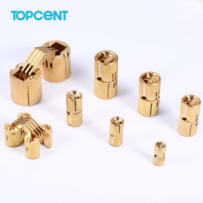 China TOPCENT Modern Furniture Hardware 180 Degree Pure Brass Small Concealed Hinge Barrel Hinge for sale