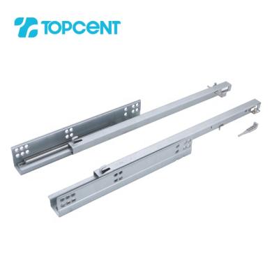 China TOPCENT Modern Undermount Channel Vertical Sliding Drawer Soft Narrow Guide Telescopic Slide Rails For Drawer for sale