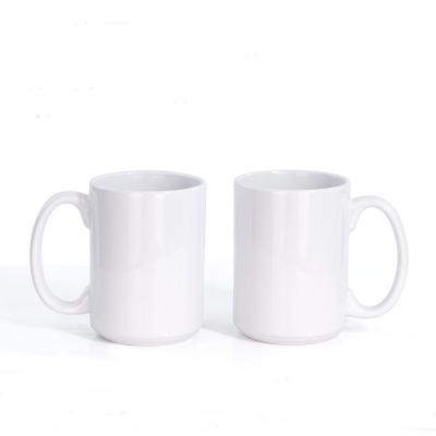 China Sustainable Wholesale 15 Oz Customized Empty White Color Sublimation Coated Mugs Blanks for sale