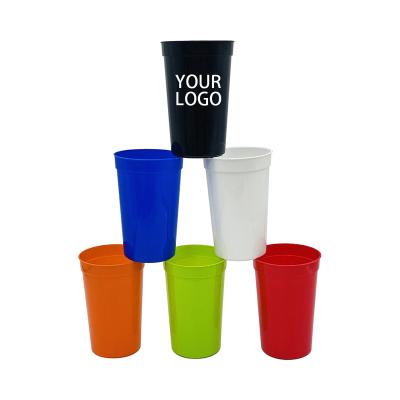 China Recyclable BPA FREE Custom Logo 12oz/16oz/22oz PP Plastic Stadium Cups for sale