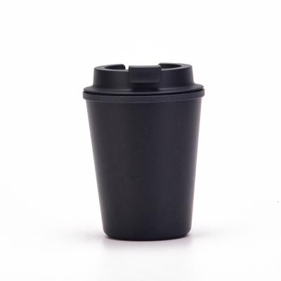 China DOUBLE WALL 12oz 350ml Double Wall Wheat Straw Plastic Coffee Cups Reusable Drinking Coffee Mug for sale