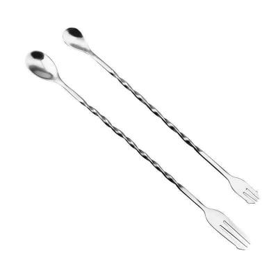 China Wholesale Stocked 12 Inches Stainless Steel Spiral Cocktail Shaker Mixing Spoon Bar Model for sale