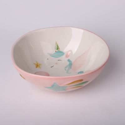 China Minimalist Bottom Bowl 7 Day Delivery Anti-Slip Design Set Ceramic Baby Bowl Child Dinnerware Set for sale