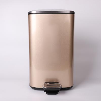 China Stainless Steel Thickened Pedal Moisture Proof And Fire Retardant Trash Can Kitchen Automatic Rubbish Bins Designer for sale