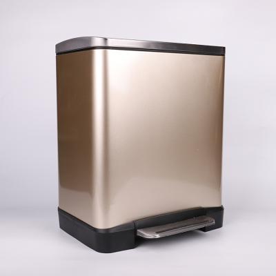 China Antibacterial Stainless Steel Mute And Anti-rust Office Trash Can Food Waste Container Waste Bin Kitchen for sale