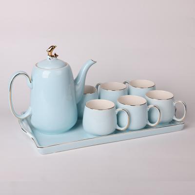 China Viable Innovative Design Low Price Hole Filter Coffee Set Coffee Set Luxury Tea Cups Sets Ceramic for sale