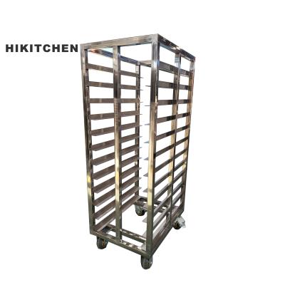 China Vegetable Processing Plant China Factory Tray Commercial Kitchen Stainless Steel Double Line Bakery Cart with Price for sale