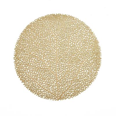 China Solid Color Coral Hollow Mat Place Round Branch Round Branch Place Mat Heat Insulation Minimalist Western Waterproof Decorative Place Mat for sale