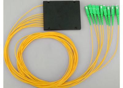 China Single Mode Plc Fiber Optic Cable Splitter 1x8 For Catv With SC APC Adapter for sale