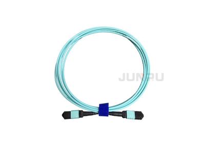 China Male / Female 12 Fo Fiber Optic Patch Cord 10GB Om3 Mpo Mtp In Blue Color for sale