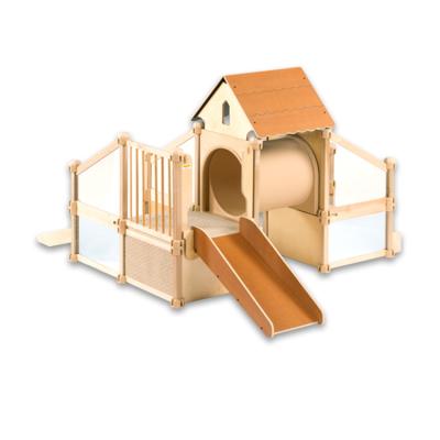 China Montessori materials; Wholesale Solid Wooden Outdoor Structure Indoor Equipment Kindergarten Play Set Toys for sale