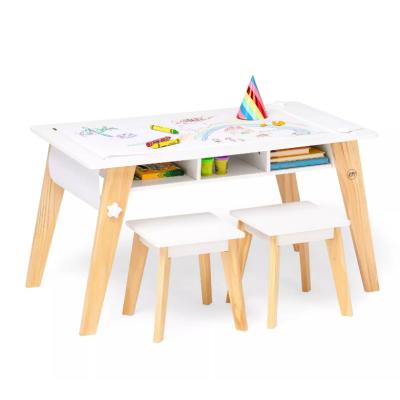 China Modern Preschool Kids Wooden Furniture Sets Classic Table and Chair Activity School Kids Table and Chair Set for sale