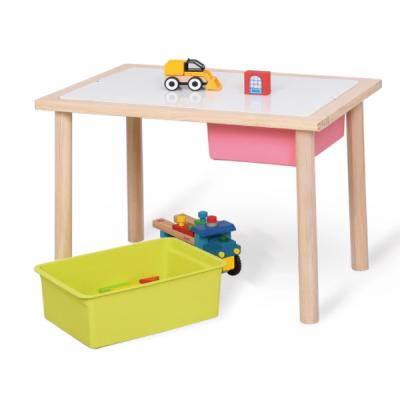 China Kids Study Play Table Daycare Children Indoor Log Craft Activity Table with Inset Trays Toddler Wooden Activity Table for sale