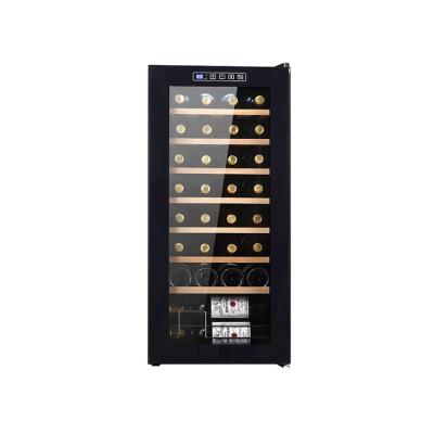 China Constant Temperature Lanyi 32 Bottle Wine Cooler Wine Refrigerator With Touch Screen Cellar Independent Household Use for sale