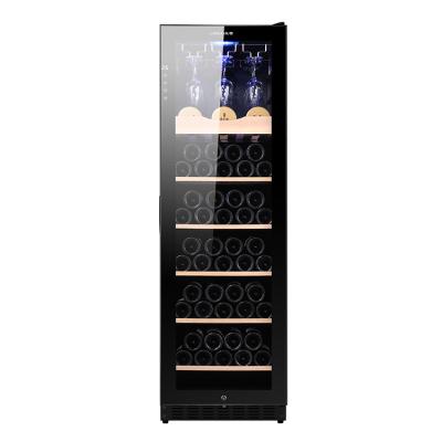 China LY270L1 Hotel Large Capacity Wine Cabinet Recessed Free Operation Fridge Quiet Stainless Steel Metal for sale