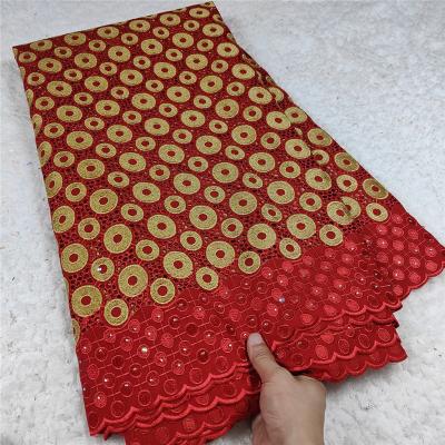 China Sustainable Switzerland Embroidery Cotton Dry Lace 2022 Nigerian Voile Lace 5 Yards for sale