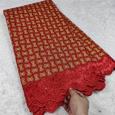 China Viable Nigerian Voile Lace Fabric Swiss Cotton 2022 Dry Women Lace Dress Fabrics for sale