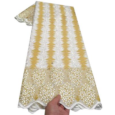 China Sustainable Nigerian Voile Lace 100% Cotton Lace Chenlee Garment Material for sale