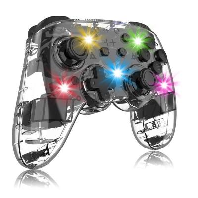 China Motion sensing wireless gamepad for NS switch pro support dual motors six-axis turbo transparent casing for sale