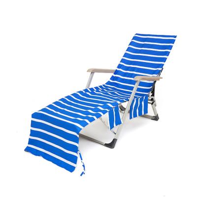 China Single Multicolor Outdoor Beach Towel Chair Cover With Cover Swimming Pool Leisure Chair Cover Customized for sale