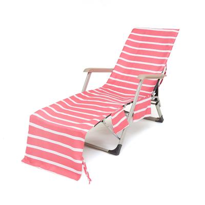 China Simple Wholesale Custom Logo Beach Chair Beach Towel Lounger Cover White Chair Cover for sale