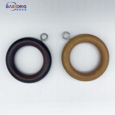 China Durable and Popular Walnut Clip, Wooden Curtain Rod Set Rings for sale