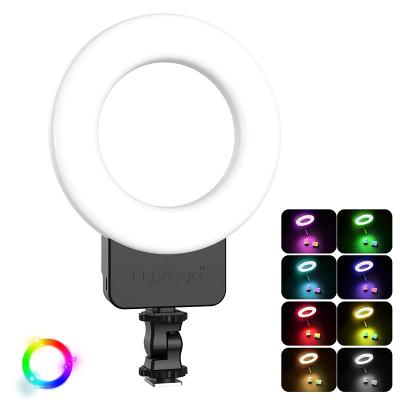 China LUXCEO PORTABLE P01 RGB 5.5 Inch Rechargeable Portable Black Photography DSLR LED Video Ring Light for sale