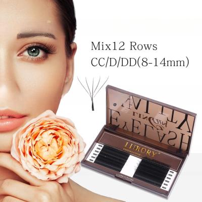 China 3D Premium Silk Volume Lash Extensions 8-14mm C/D Curl Individual Lashes Soft Matte Black Professional Eyelashes for sale