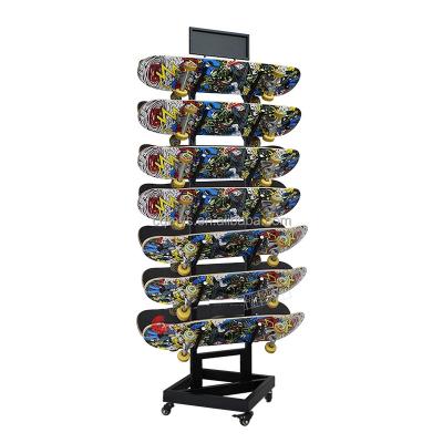 China Customized single sided skateboard retail store floor ski rack display/skiboard display stand/snowboard display rack for sale