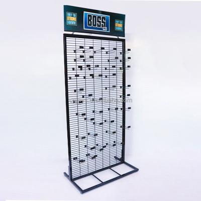 China Customized Wall Mounted Single Sided Metal Shoe Display Showcase With Led Light Sport Shoe Display Showcase For Men for sale