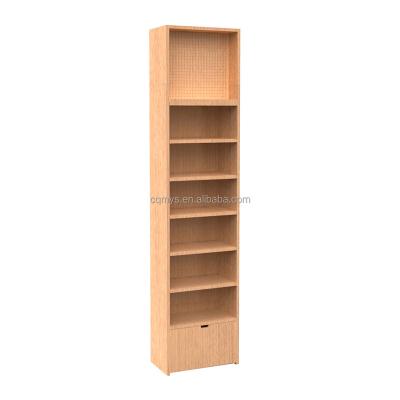 China MYS Single Sided Wood Grocery Pegboard Shop Rack Rack Display Rack Supermarket With Storage Box Drawer 650x350xH2800mm for sale