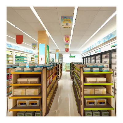 China MYS Single Sided Customized Metal And Wood Multifunctional Shelf Supermarket Steel Grocery Shelves And Wood Shelves Can Be Custom Made for sale