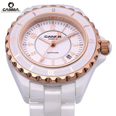 China Automatic Date CASIMA 6702 Fashion Ceramic Women Watch Waterproof Elegant Diamond Quartz Women Watch Lady Charm Gift for sale