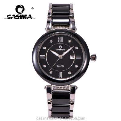 China Automatic Date CASIMA Watches Luxury Ceramic Women Fashion Elegance Casual Quartz Wristwatch For Women #2608 for sale