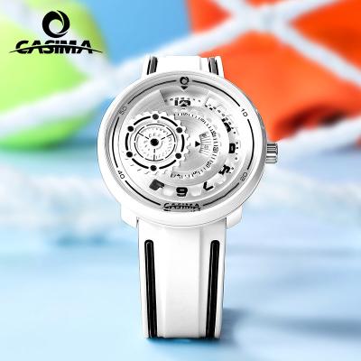 China Cool Water Resistant CASIMA Men Watch Fashion Black PVD Band Silicone Quartz Waterproof Unisex Watch Big Men's Watch for sale