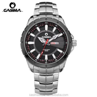 China CASIMA #8102 Stainless Steel Day Date Automatic Quartz Watch Men Cool 100M Waterproof Fashion Sport Men Watch Trendy for sale