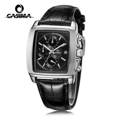 China Custom Date CASIMA 5115 Automatic Mens Chronograph Watch Water Resistant Tonneau Square Form Multifunctional Stainless Steel Mens Watches for sale