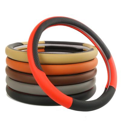 China High cost performance sports luxury leather practical car steering wheel cover for sale