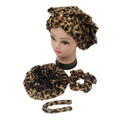 China Custom Picture Hood Silk Hair Hoods Sleep Hat Women Hoods Satin With Clasp for sale