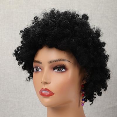 China Cheap Short Curly Natural Wigs Women Afro Wigs Loose Curly Lead Wave Wig for sale