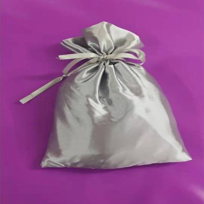 China Portable Personal Custom Reversible Silky Silky Double Layer Satin Cover Pillow Cases With One Drawstring Satin Color Matching Bags for sale