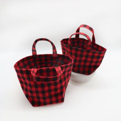 China Designer Recyclable Custom High Quality Cotton Basket Bags Hanging Pocket Decor For Garden School Hotel for sale