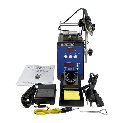 China Machinery Repair Shops 2 in 1 Lead Free Automatic Self Feeding Constant Temperature Iron Multi Function Foot Switch Tabletop Soldering Station for sale