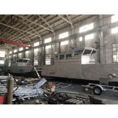 China Aluminum Flat Bottom Landing Barge 48ft Aluminum Work Boat For Sale for sale