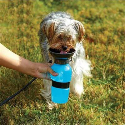 China 500ml Pet Feeding Cup Pet Cup Beverage Extrusion Drinking Cup Pet Dog Cup Automatic Outdoor Portable Pet Water Bottle Feeding Bowl for sale