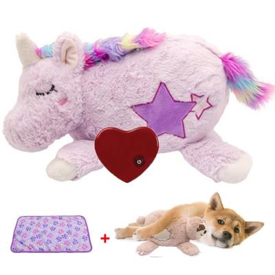 China Worry Relief Comfort Worry Plush Dog Heartbeat Stuffed Heartbeat Puppy Viable Calming Toy For Puppy for sale