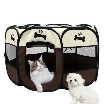 China Warm Cat Cave Pet Sleeping Oxford Cloth Cat Cage Pet Cage Barrier Viable Octagonal Foldable Large Tent Indoor Room for sale