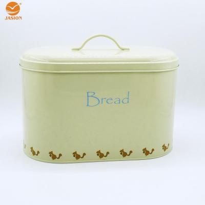 China Freshness Keeping Retro Enamel Kitchen Storage Bread Bin and Tea 3 Box Coffee Sugar Canister Steel Liner Set for sale