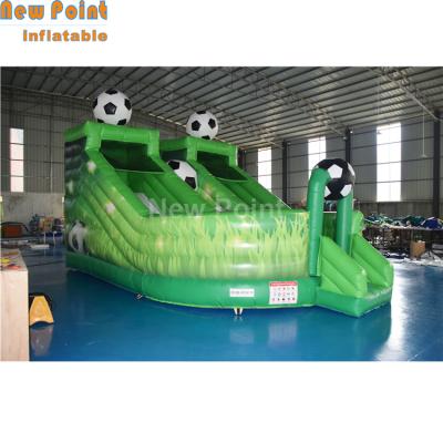 China Plato 0.55mm PVC Tarpaulin Commercial Inflatable Football Bouncer Slide for sale